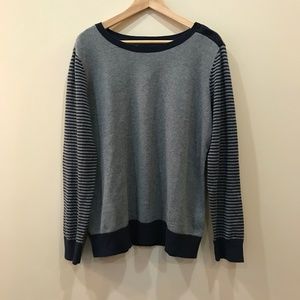 Nautica Gray/Navy Stripe Sweater - Size XL